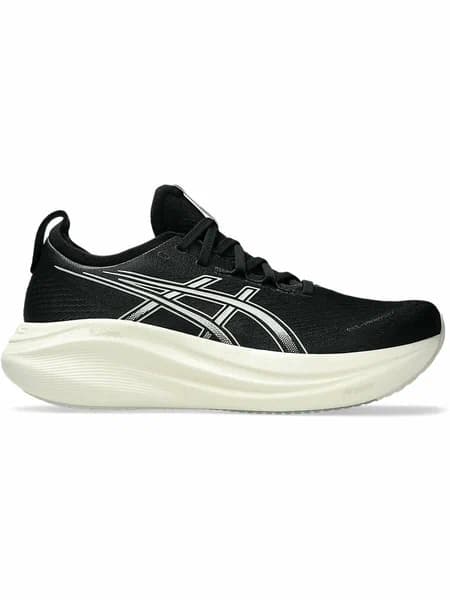 Чёрные беговые кроссовки ASICS GlideRide Max с высокой мягкой амортизацией.