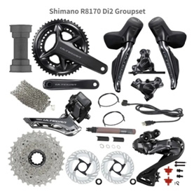 Электронная группа Shimano Ultegra R8170 Di2 с системой переключения передач и дисковыми тормозами.