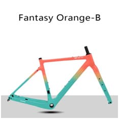 Карбоновая велосипедная рама Fantasy Orange-B в оранжево-бирюзовой расцветке.